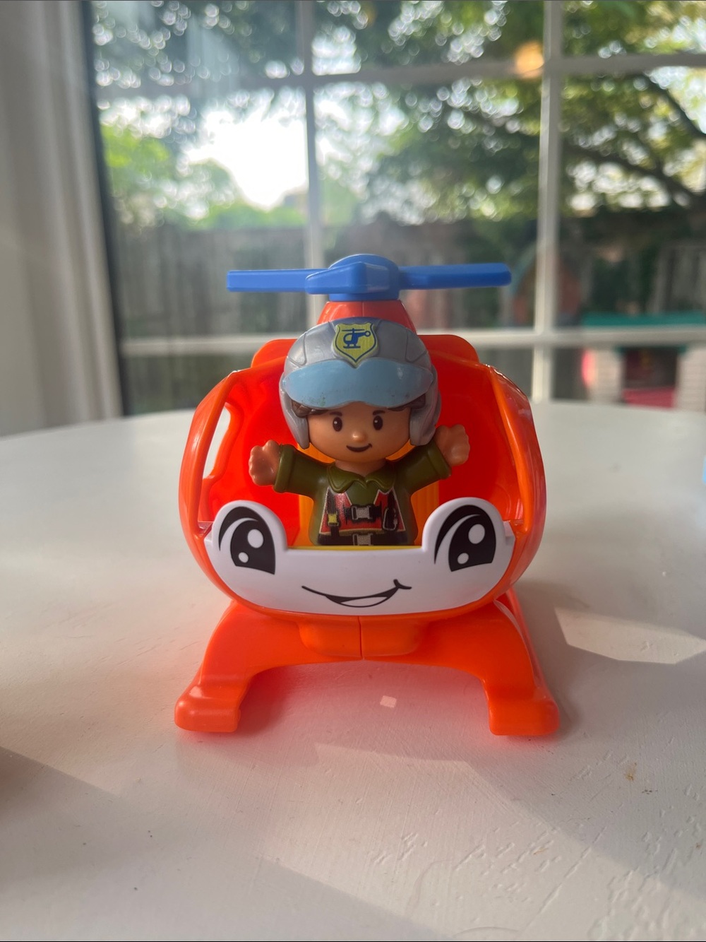 5/$25 💛Little People Orange Kids Helicopter Toy with Pilot Figure